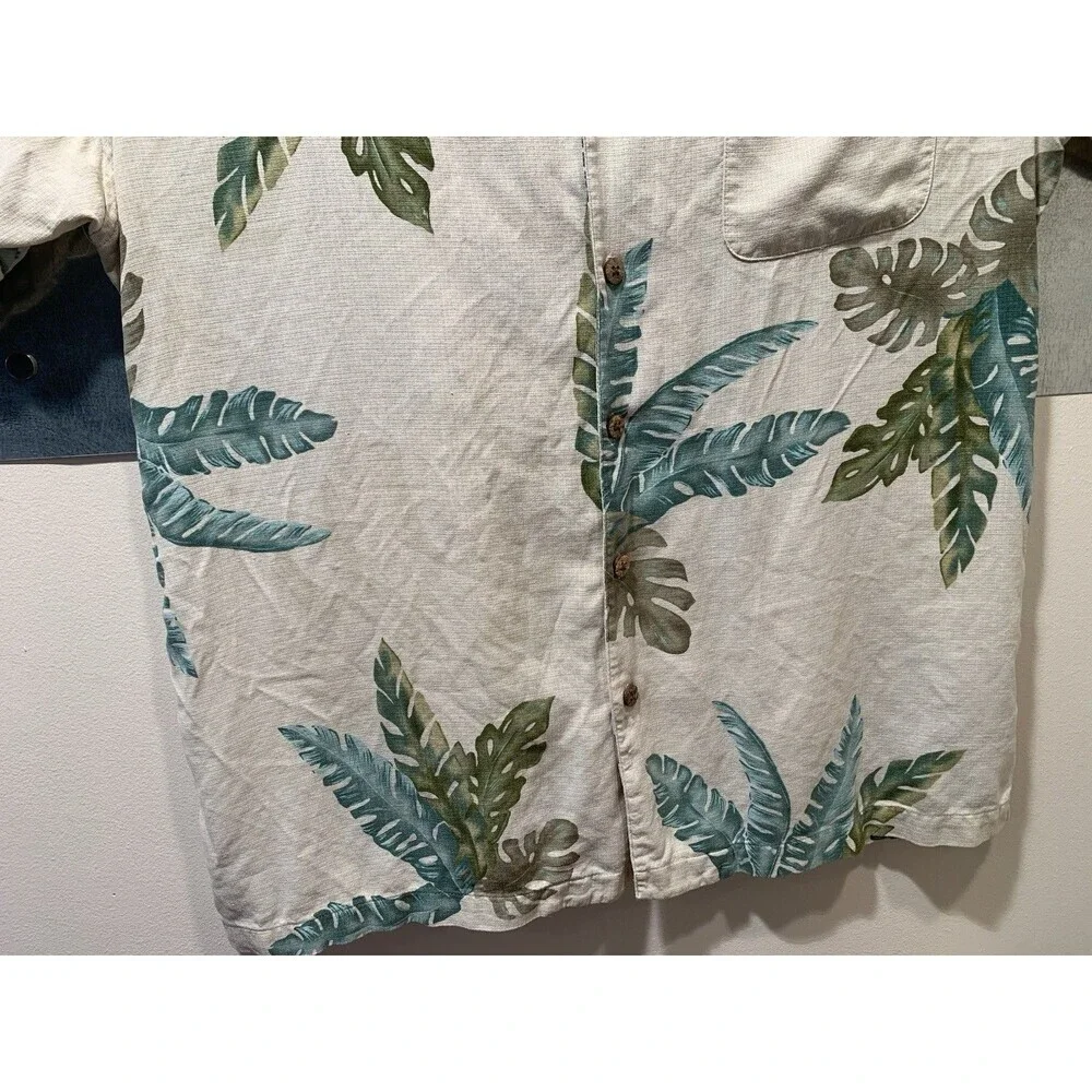 Island Shores Hawaiian Shirt Mens Large 100% Washable Silk Button Up Large - Picture 6 of 16